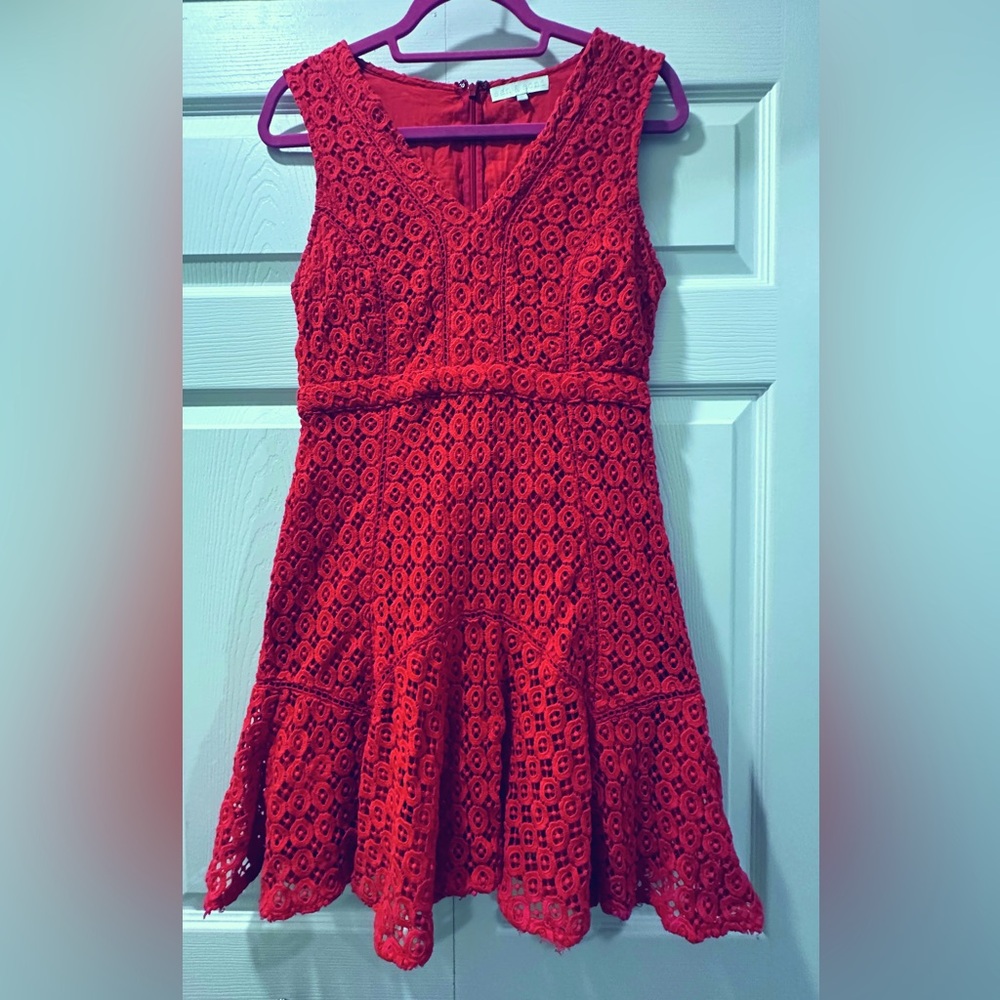 San & Soni crochet sleeveless cotton dress